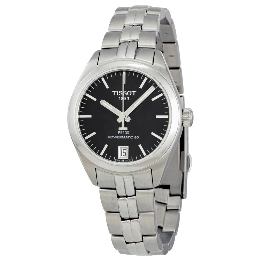 Tissot PR 100 Powermatic Black Dial Ladies Watch T1012071105100 - Dawson Watches