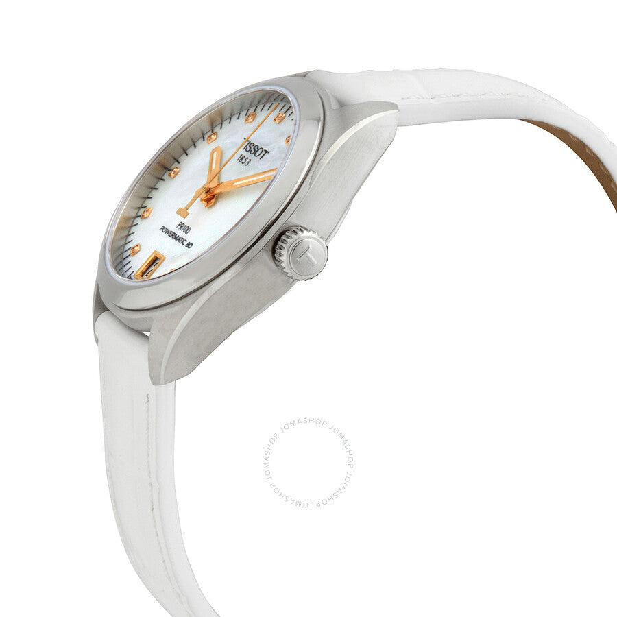 Tissot PR 100 Automatic Diamond White Mother of Pearl Dial Ladies Watch T101.207.16.116.01 - Dawson Watches #2