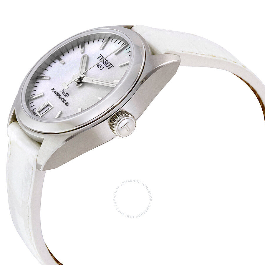 Tissot PR 100 Powermatic White Mother of Pearl Ladies Watch T101.207.16.111.00 - Dawson Watches #2