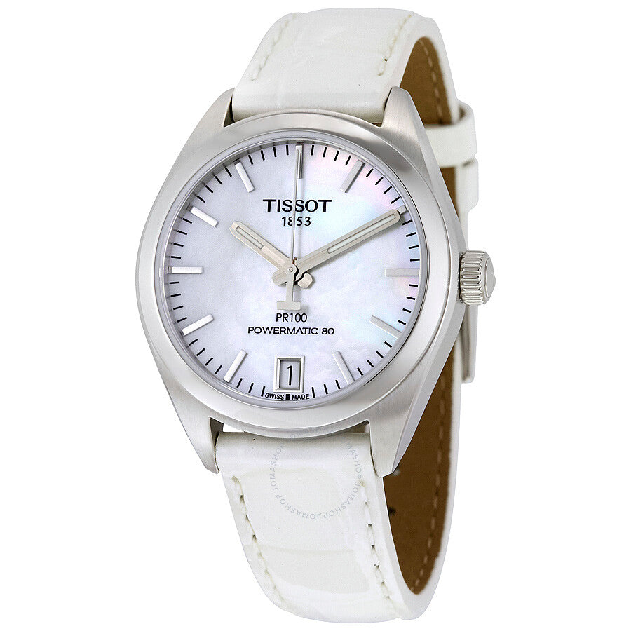 Tissot PR 100 Powermatic White Mother of Pearl Ladies Watch T101.207.16.111.00 - Dawson Watches
