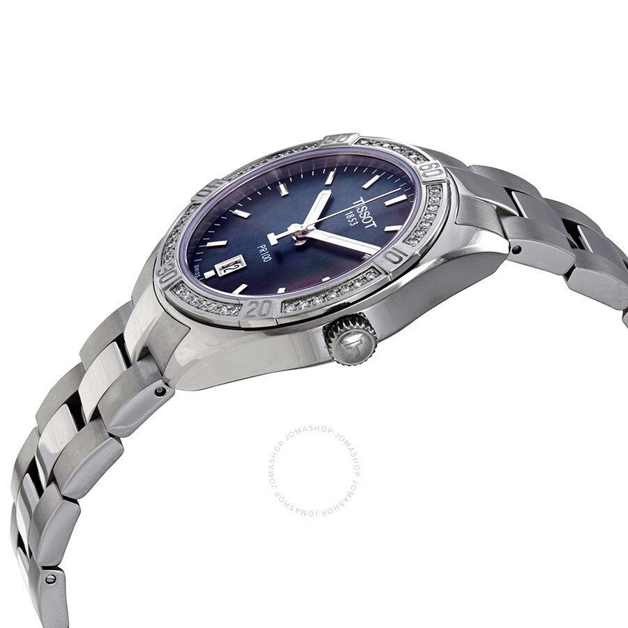 Tissot PR 100 Black Mother of Pearl Dial Ladies Watch T101.910.61.121.00 - Dawson Watches #2