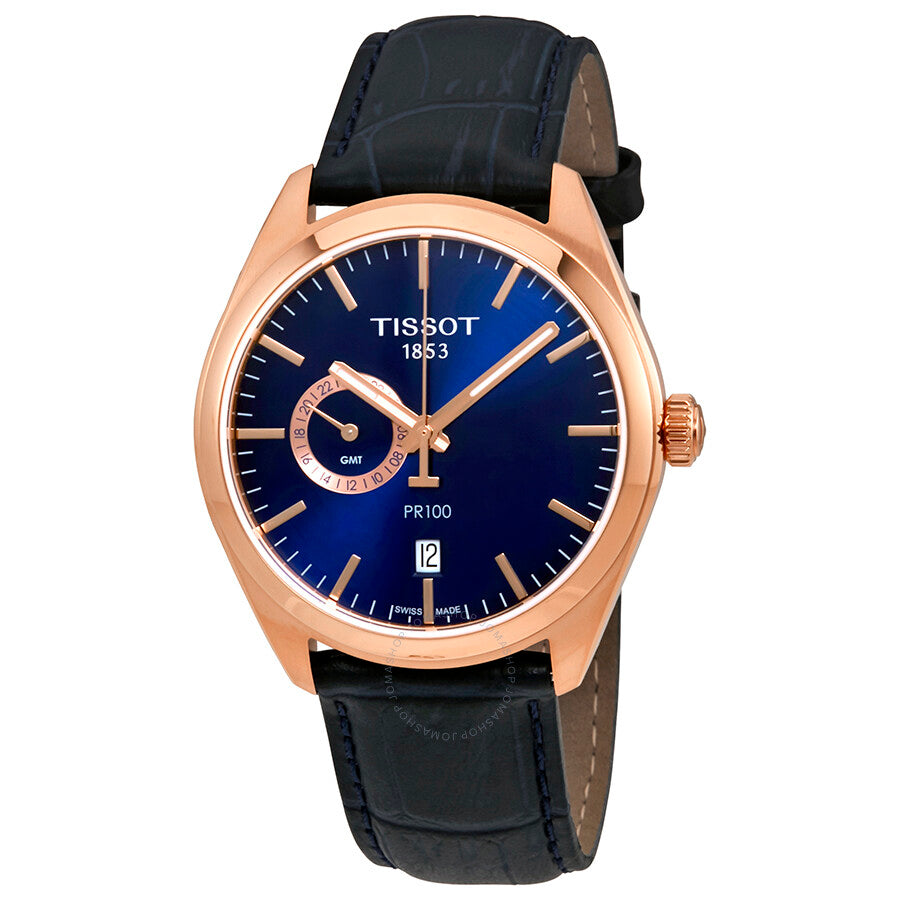 Tissot PR 100 Blue Dial Men's Blue Leather Watch T101.452.36.041.00 - Dawson Watches