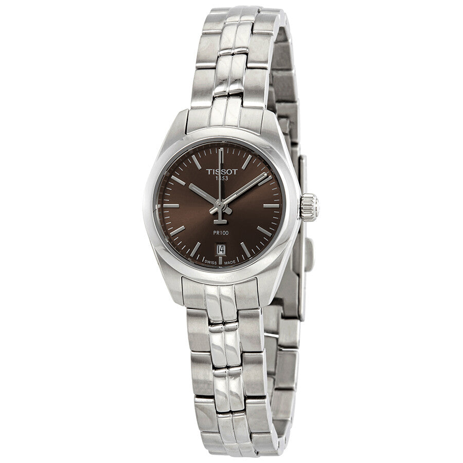 Tissot PR 100 Brown Dial Stainless Steel Ladies Watch T1010101106100 - Dawson Watches