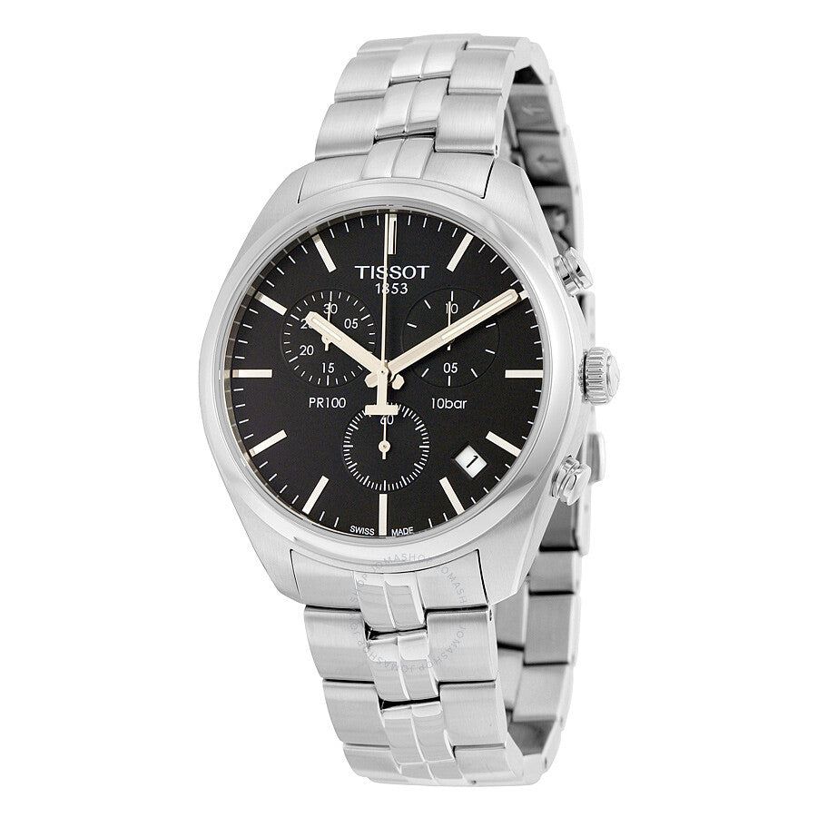Tissot PR 100 Chronograph Black Dial Men's Watch T1014171105100 - Dawson Watches
