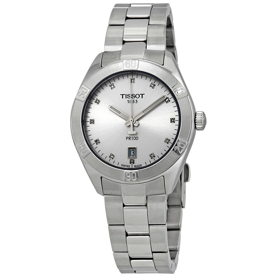 Tissot PR 100 Diamond Silver Dial Ladies Watch T101.910.11.036.00 - Dawson Watches