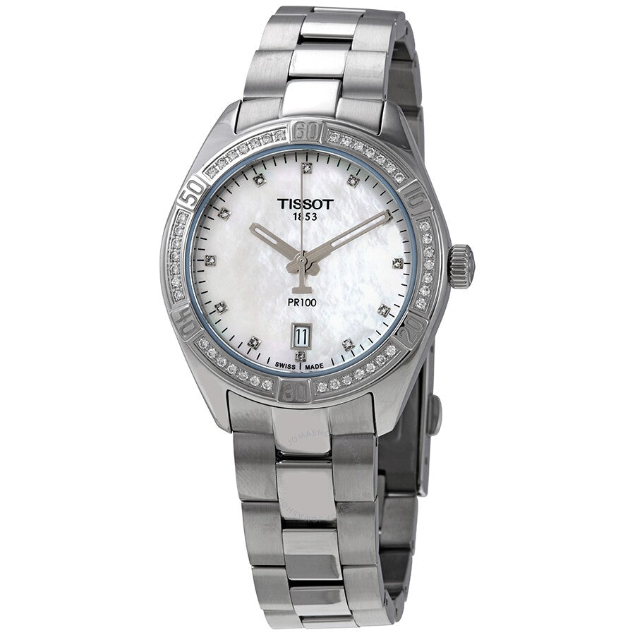 Tissot PR 100 Mother of Pearl Diamond Dial Ladies Watch T101.910.61.116.00 - Dawson Watches