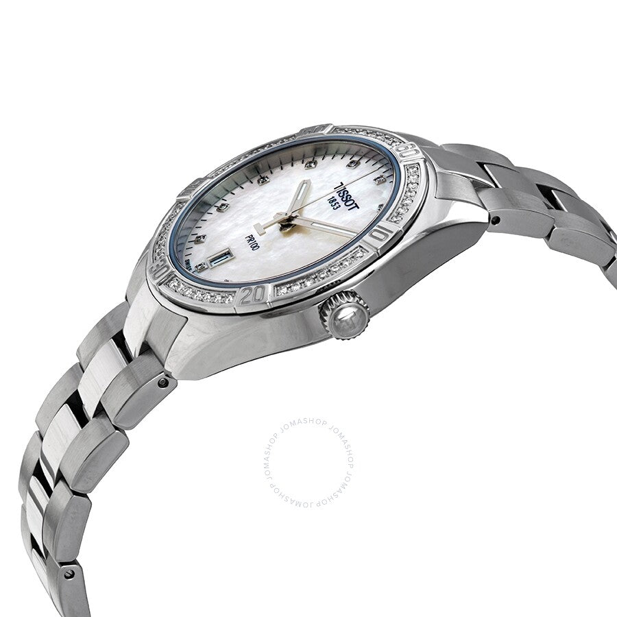 Tissot PR 100 Mother of Pearl Diamond Dial Ladies Watch T101.910.61.116.00 - Dawson Watches #2