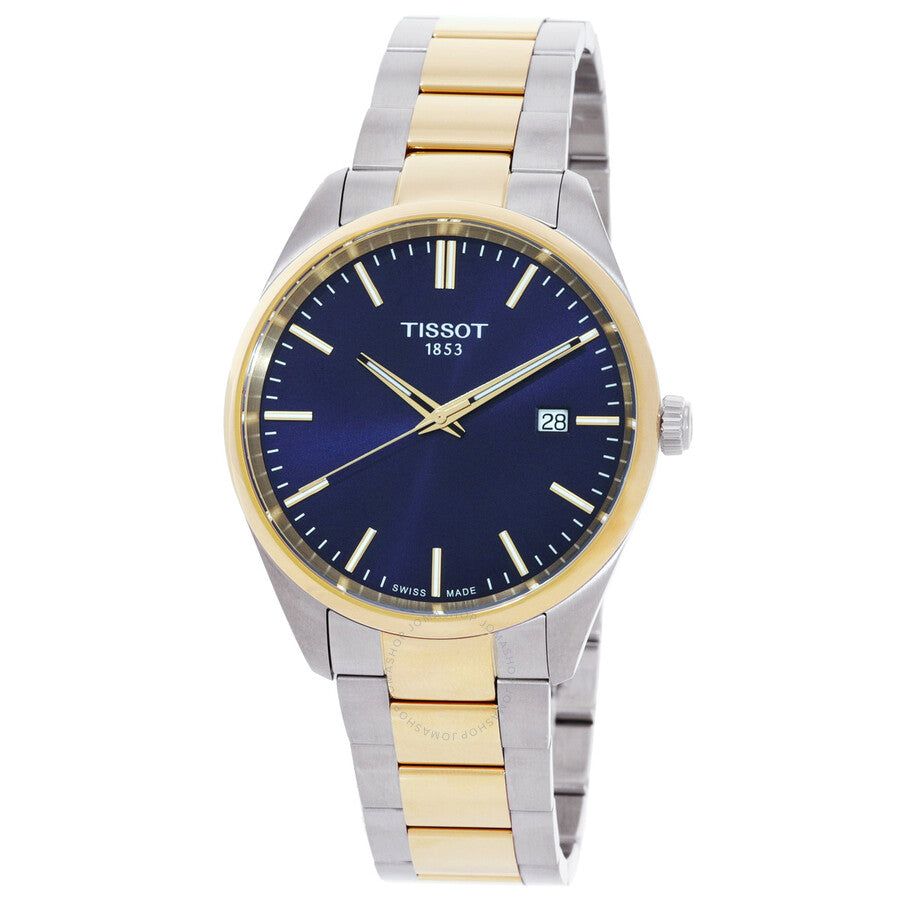 Tissot PR 100 Quartz Blue Dial Two-Tone Men's Watch T1504102204100 - Dawson Watches