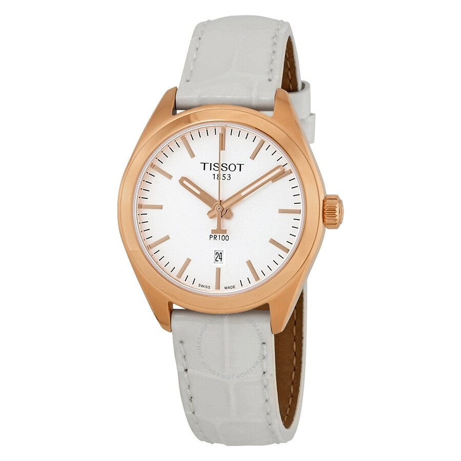 Tissot PR 100 Silver Dial Ladies Leather Watch T101.210.36.031.01 - Dawson Watches