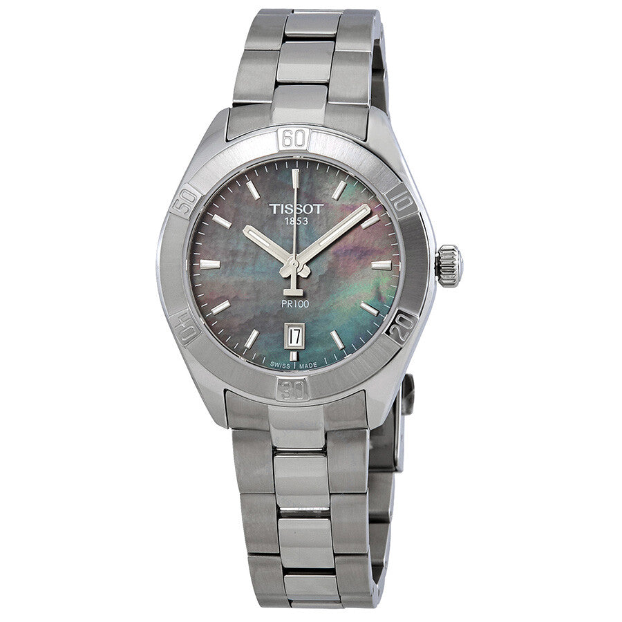 Tissot PR 100 Sport Chic Black Mother of Pearl Dial Ladies Watch T101.910.11.121.00 - Dawson Watches