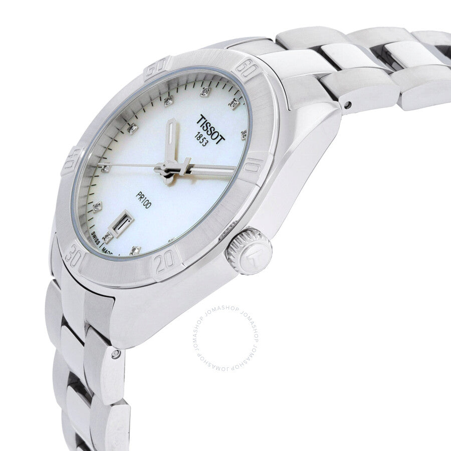Tissot PR 100 Sport Chic Quartz Diamond White Mother of Pearl Dial Ladies Watch T101.910.11.116.00 - Dawson Watches #2