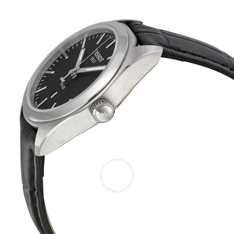 Tissot PR100 Black Dial Black Leather Ladies Watch T1012101605100 - Dawson Watches #2