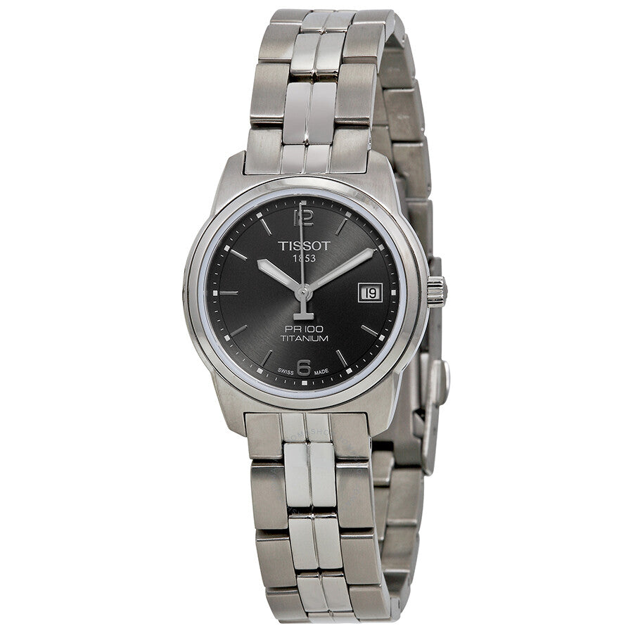 Tissot PR100 Anthracite Dial Titanium Bracelet Ladies Watch T0493104406700 - Dawson Watches