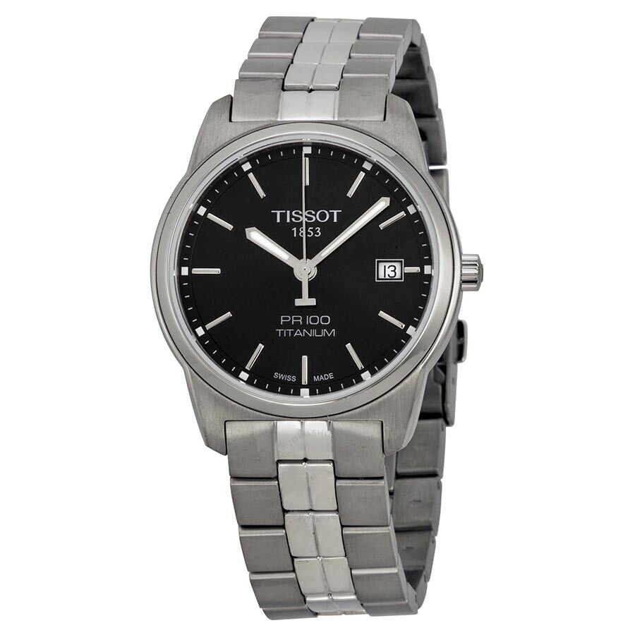 Tissot PR100 Black Dial Titanium Men's Watch T0494104405100 - Dawson Watches