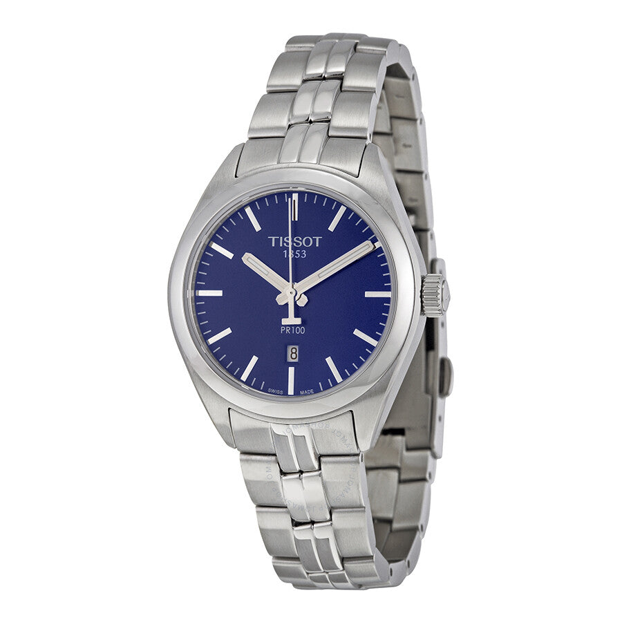 Tissot PR100 Blue Dial Stainless Steel Ladies Watch T1012101104100 - Dawson Watches