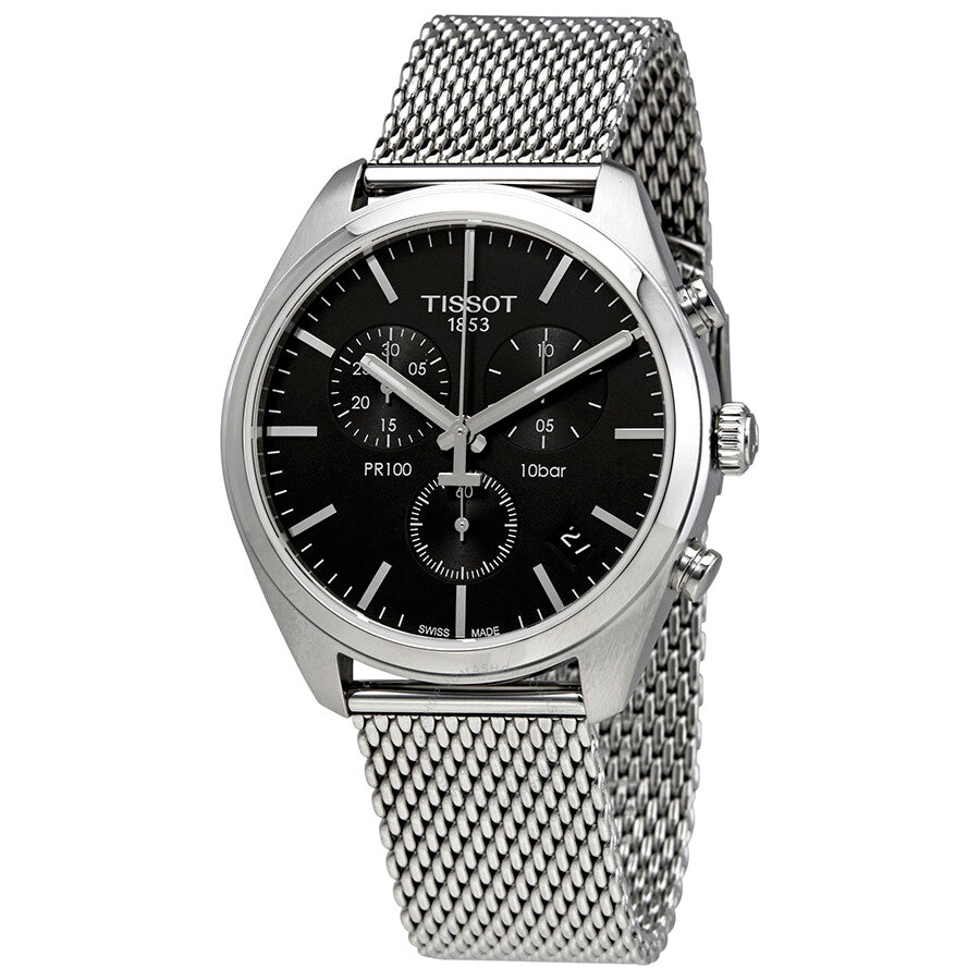 Tissot PR100 Chronograph Black Dial Watch T101.417.11.051.01 - Dawson Watches