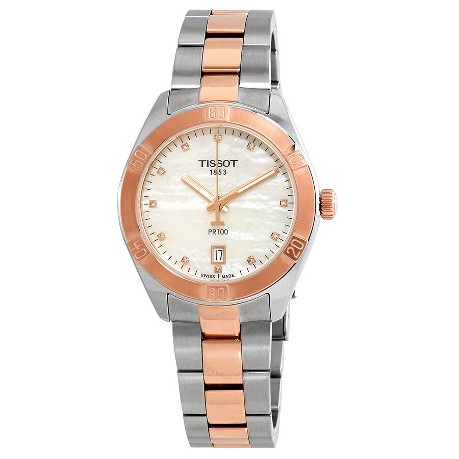 Tissot PR100 Diamond White Mother of Pearl Dial Ladies Watch T101.910.22.116.00 - Dawson Watches