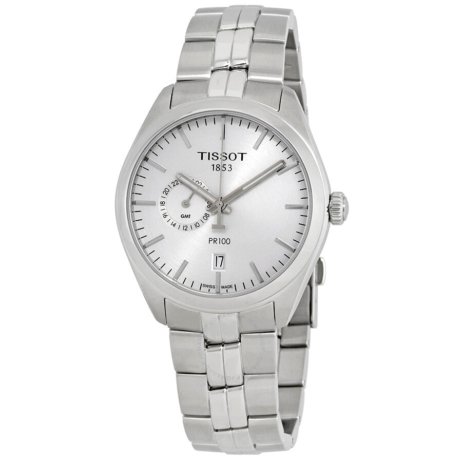 Tissot PR100 Dual Time Silver Dial Men's Watch T101.452.11.031.00 - Dawson Watches