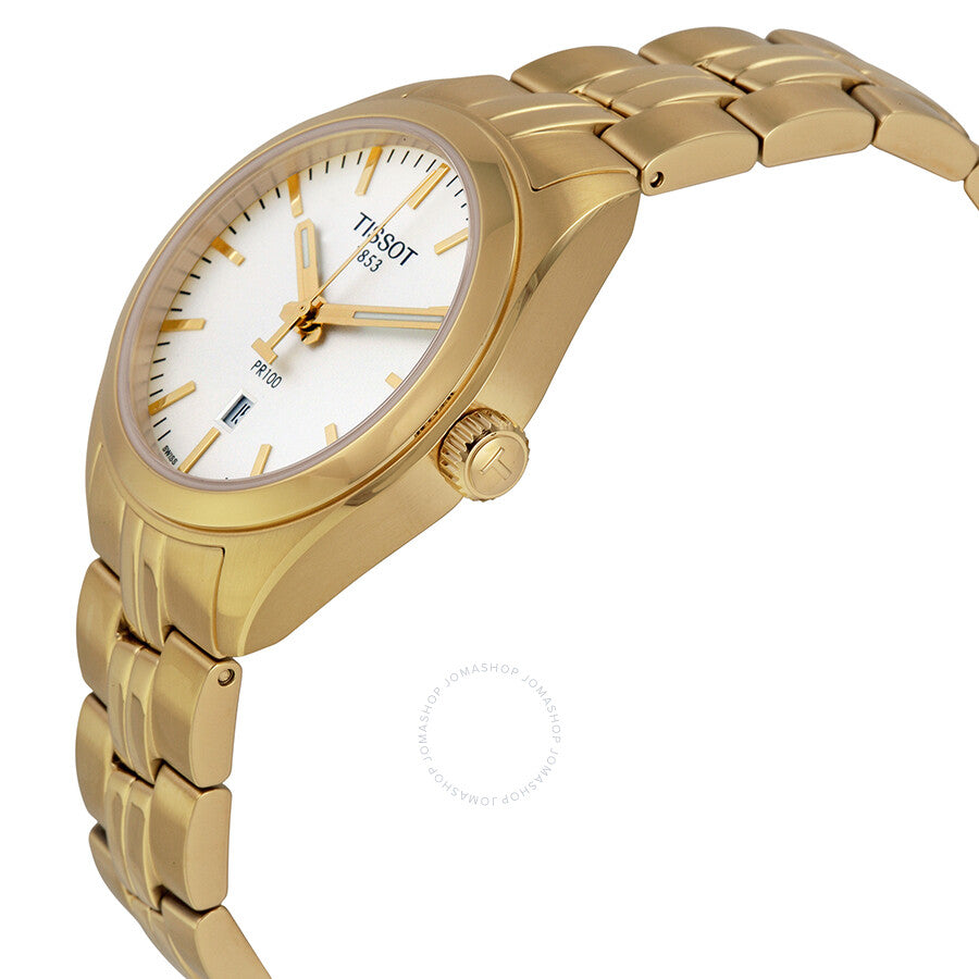 Tissot PR100 Lady Silver Dial Gold PVD Ladies Watch T1012103303100 - Dawson Watches #2