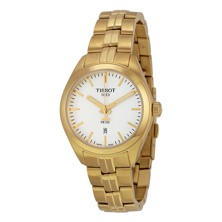 Tissot PR100 Lady Silver Dial Gold PVD Ladies Watch T1012103303100 - Dawson Watches