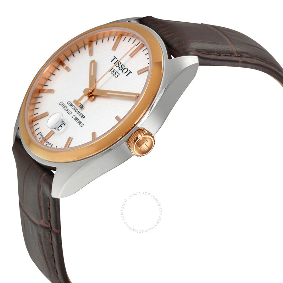 Tissot PR100 Silver Dial Brown Leather Men's Watch T1014512603100 - Dawson Watches #2