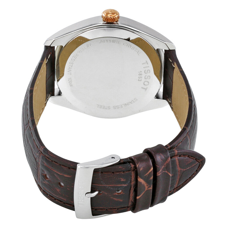 Tissot PR100 Silver Dial Brown Leather Men's Watch T1014512603100 - Dawson Watches #3