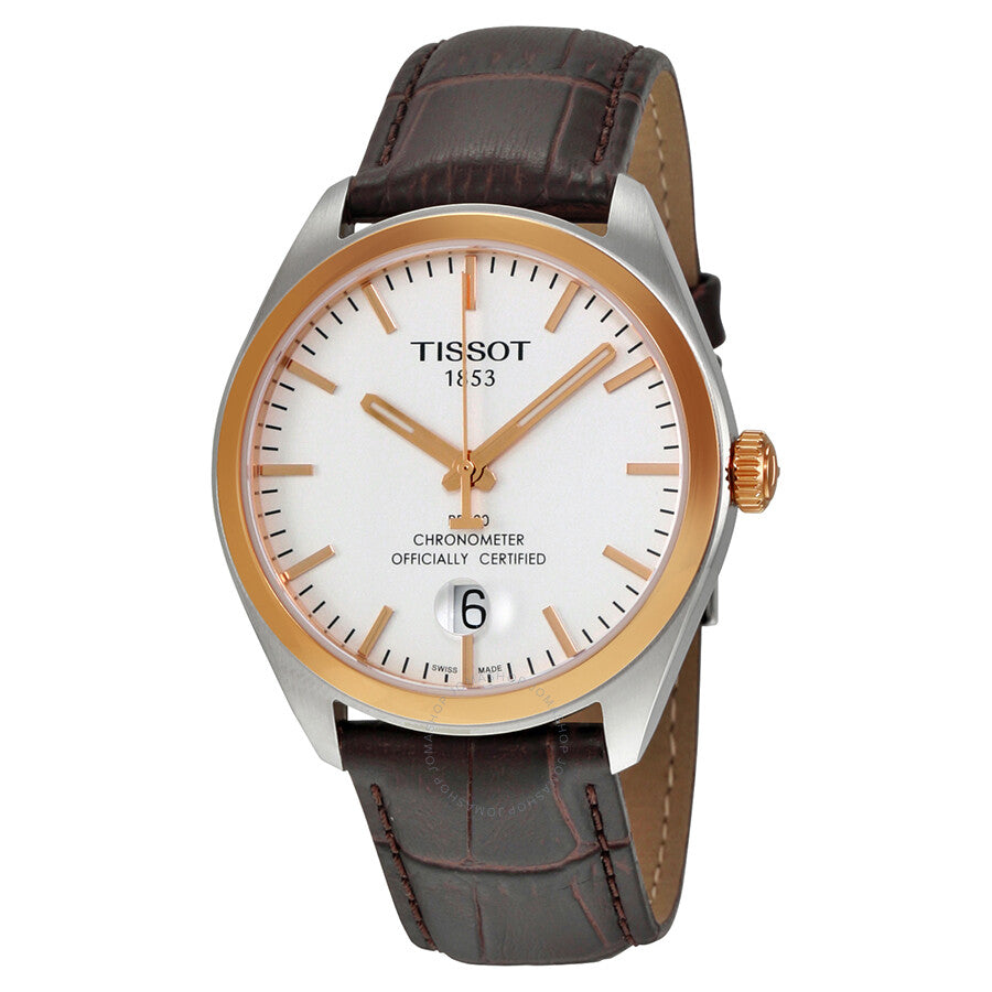 Tissot PR100 Silver Dial Brown Leather Men's Watch T1014512603100 - Dawson Watches