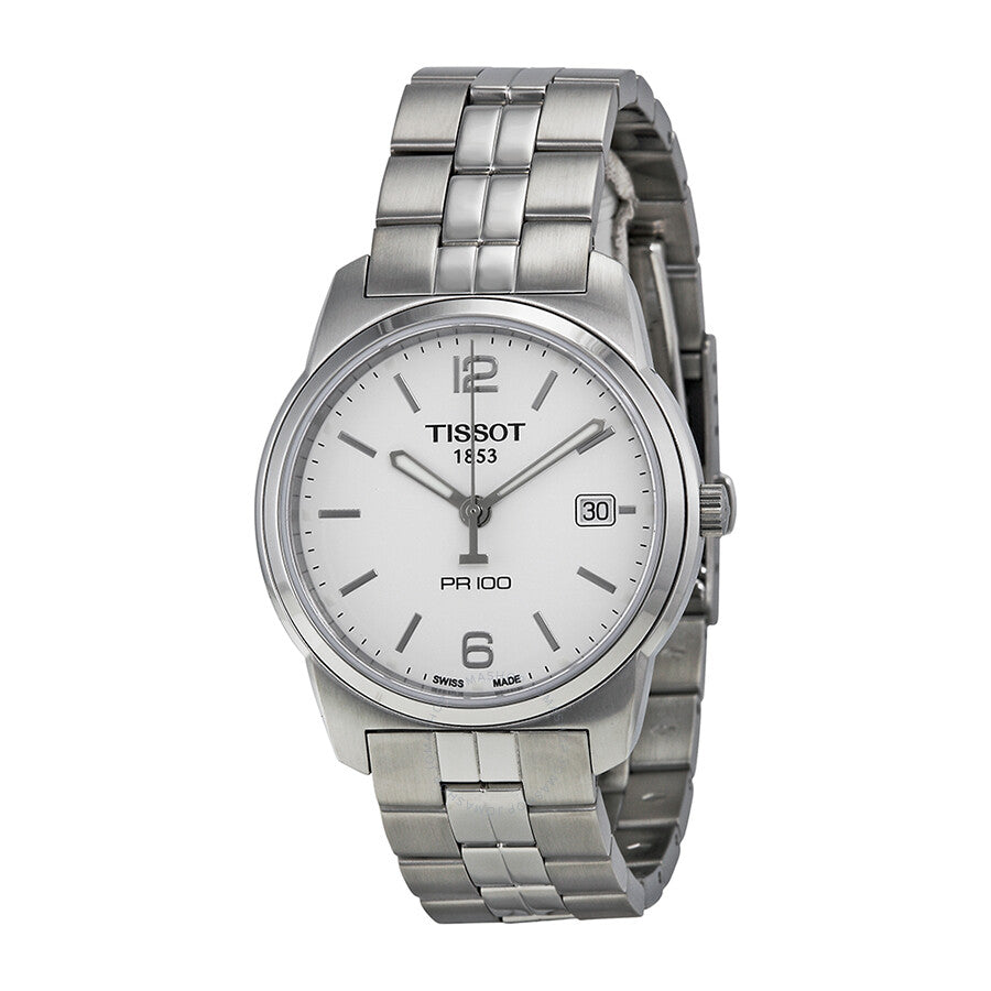 Tissot PR100 White Dial Stainless Steel Men's Watch T0494101101700 - Dawson Watches