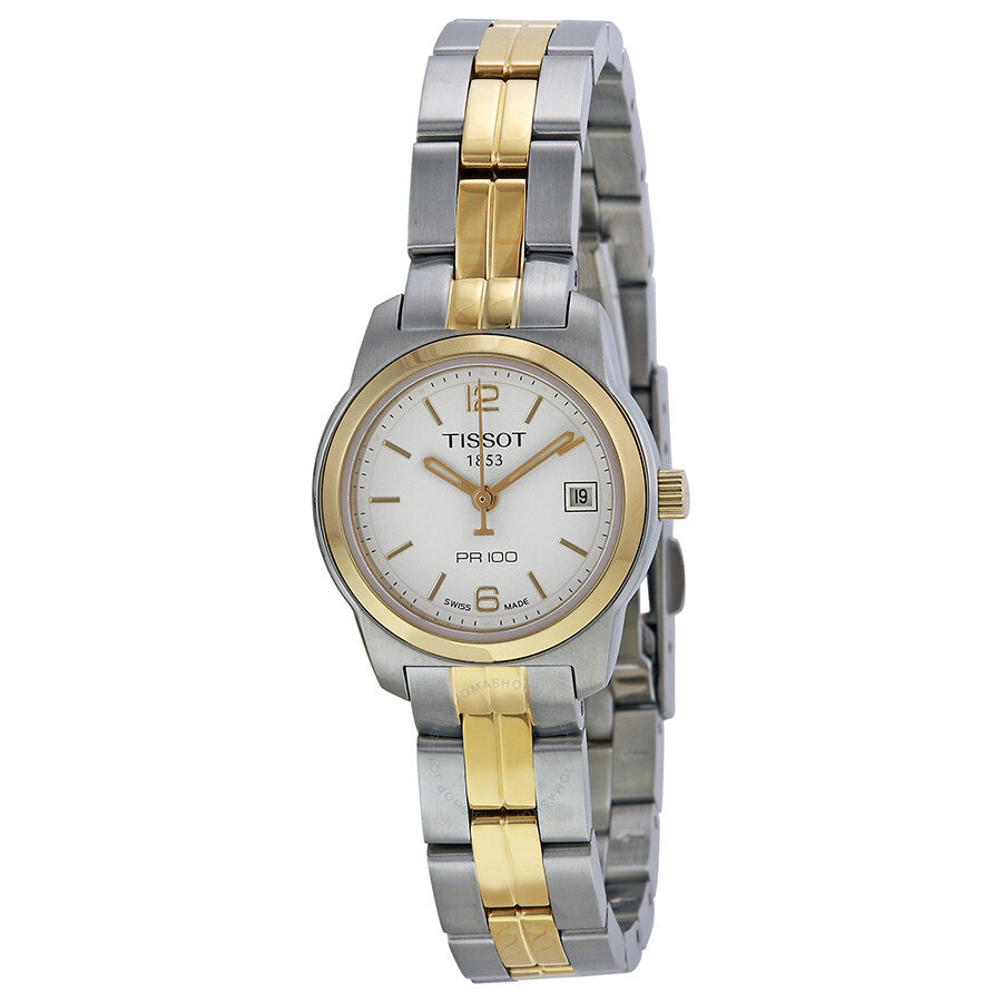 Tissot PR100 White Dial Two-tone Ladies Watch T0492102201700 - Dawson Watches