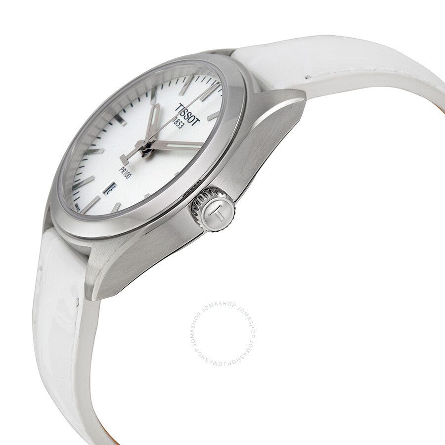 Tissot PR100 White Dial White Leather Ladies Watch T1012101603100 - Dawson Watches #2