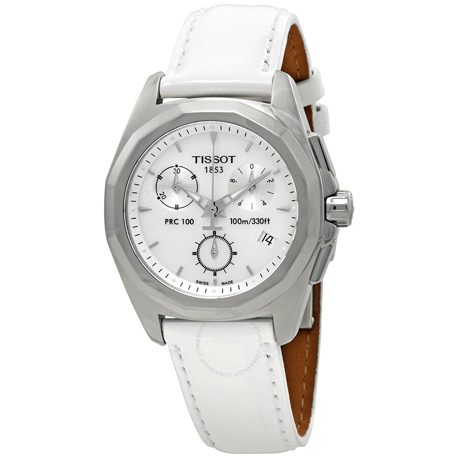 Tissot PRC 100 Chronograph Silver Dial Ladies Watch T008.217.16.111.00 - Dawson Watches