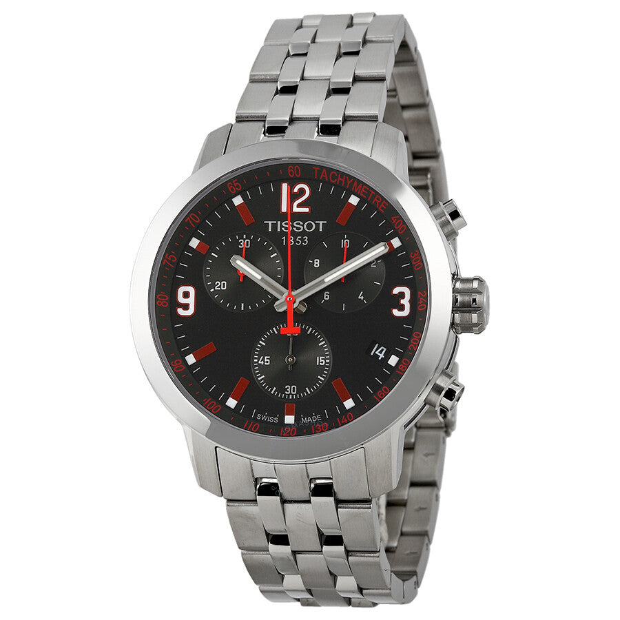Tissot PRC 200 Chronograph Black Dial Stainless Steel Men's Watch T0554171105701 - Dawson Watches