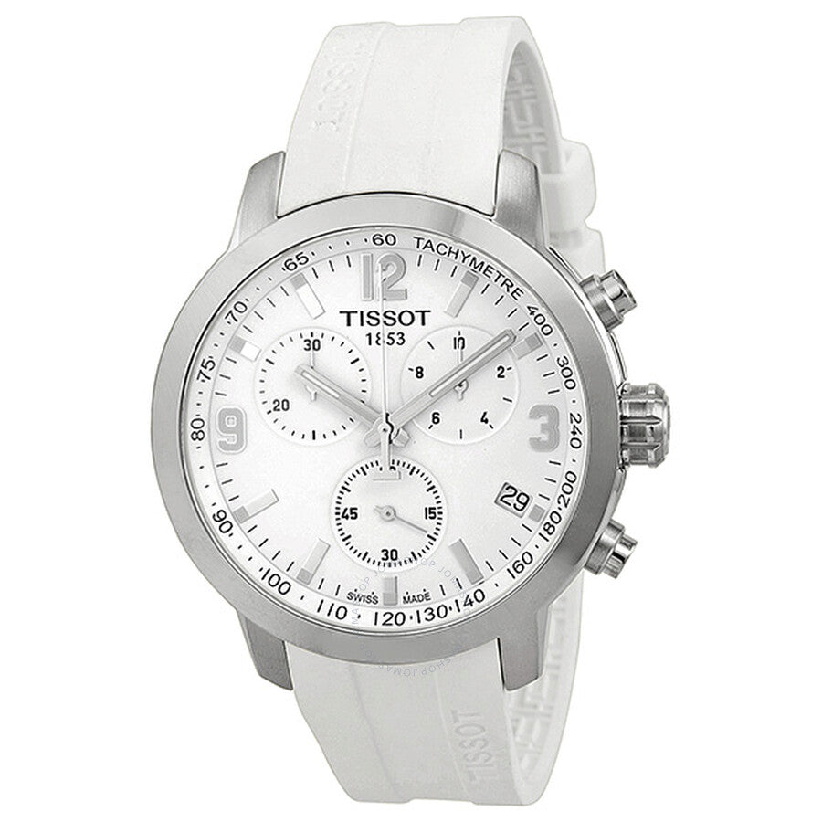 Tissot PRC 200 Chronograph White Dial Men's Watch T0554171701700 - Dawson Watches