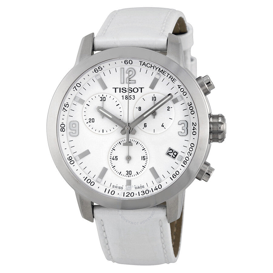 Tissot PRC 200 Chronograph White Dial Steel Watch T055.417.16.017.00 - Dawson Watches