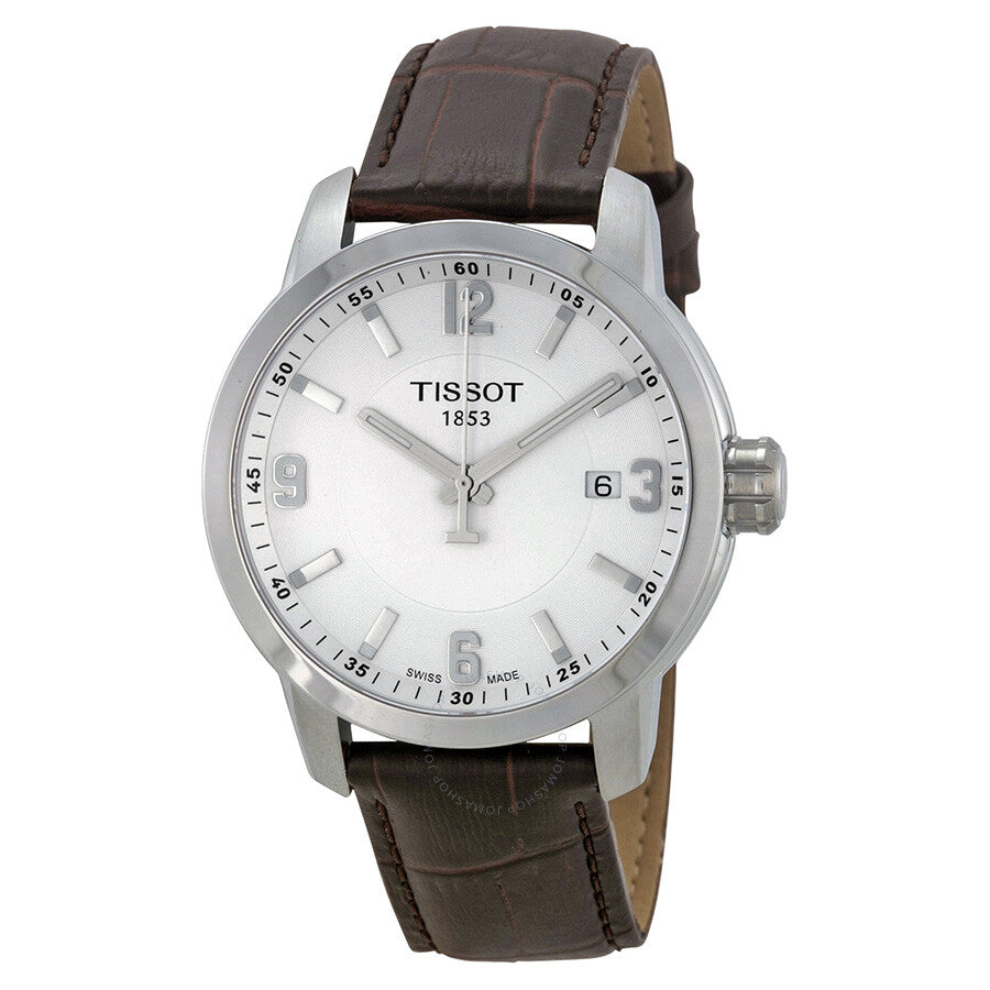 Tissot PRC 200 White Dial Brown Leather Men's Watch T0554101601701 - Dawson Watches