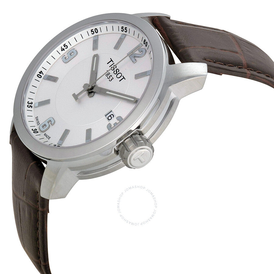 Tissot PRC 200 White Dial Brown Leather Men's Watch T0554101601701 - Dawson Watches #2