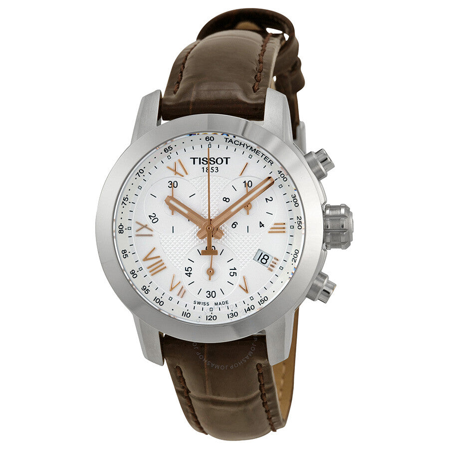 Tissot PRC200 Chronograph Silver Dial Ladies Watch T0552171603302 - Dawson Watches
