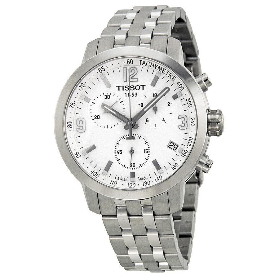 Tissot PRC200 Chronograph White Dial Men's Watch T0554171101700 - Dawson Watches