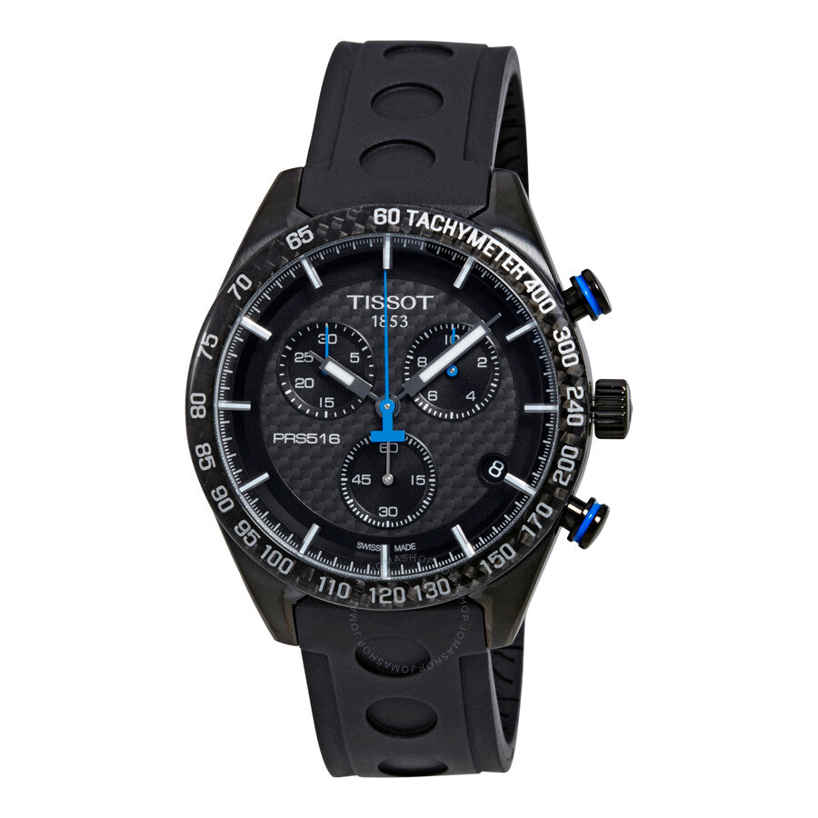 Tissot PRS 516 Chronograph Black Carbon Dial Men's Watch T1004173720100 - Dawson Watches