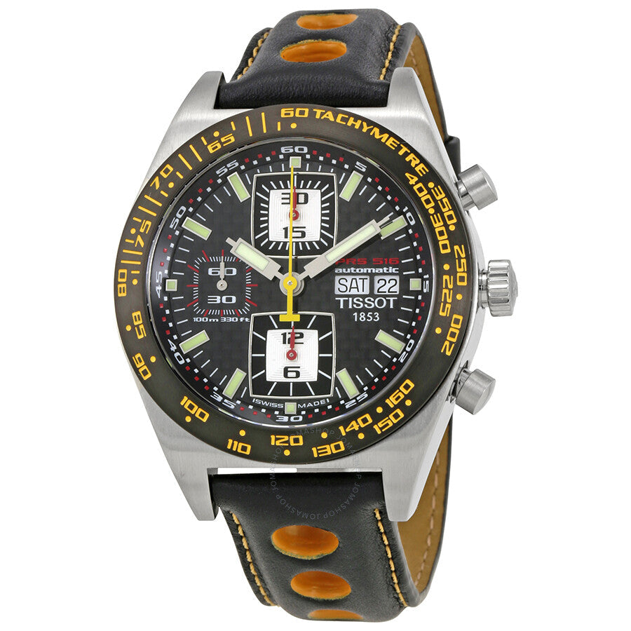 Tissot PRS516 Black Dial Black Leather Men's Watch T91.1.427.81 - Dawson Watches