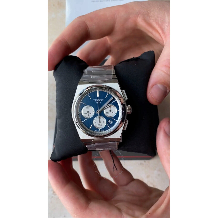 Tissot PRX Chronograph Automatic Blue Dial Men's Watch T1374271104100 - Dawson Watches #4