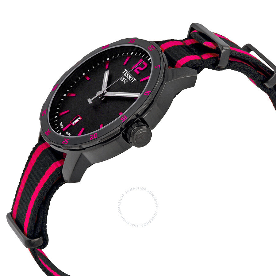 Tissot Quickster Black Dial Black and Hot Pink Nylon Ladies Watch T0954103705701 - Dawson Watches #2