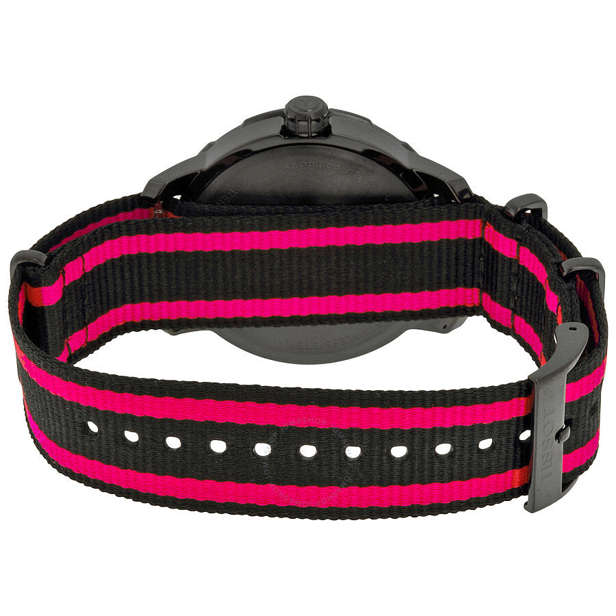 Tissot Quickster Black Dial Black and Hot Pink Nylon Ladies Watch T0954103705701 - Dawson Watches #3