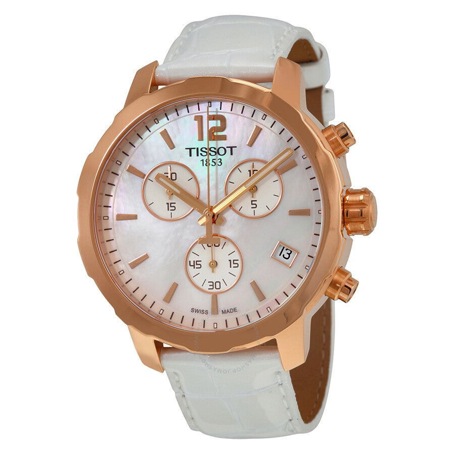 Tissot Quickster Chronograph Mother of Pearl Dial Ladies Watch T095.417.36.117.00 - Dawson Watches