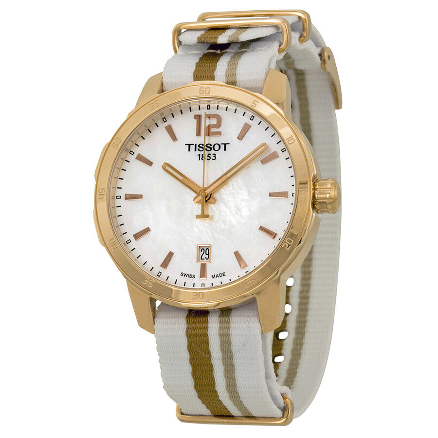 Tissot Quickster Mother of Pearl Dial Striped Nylon 40mm Watch T0954103711700 - Dawson Watches