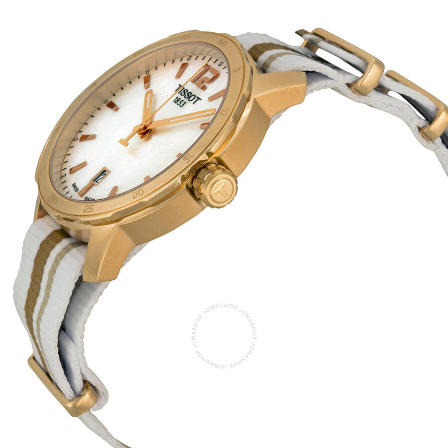Tissot Quickster Mother of Pearl Dial Striped Nylon 40mm Watch T0954103711700 - Dawson Watches #2