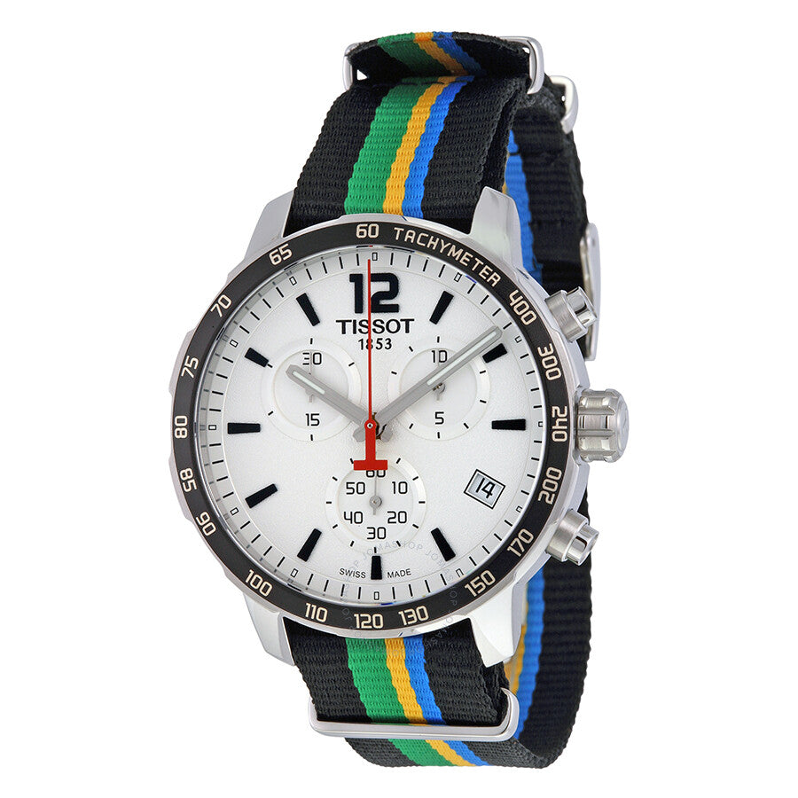 Tissot Quickster White Dial Striped Nylon Men's Watch T0954171703702 - Dawson Watches