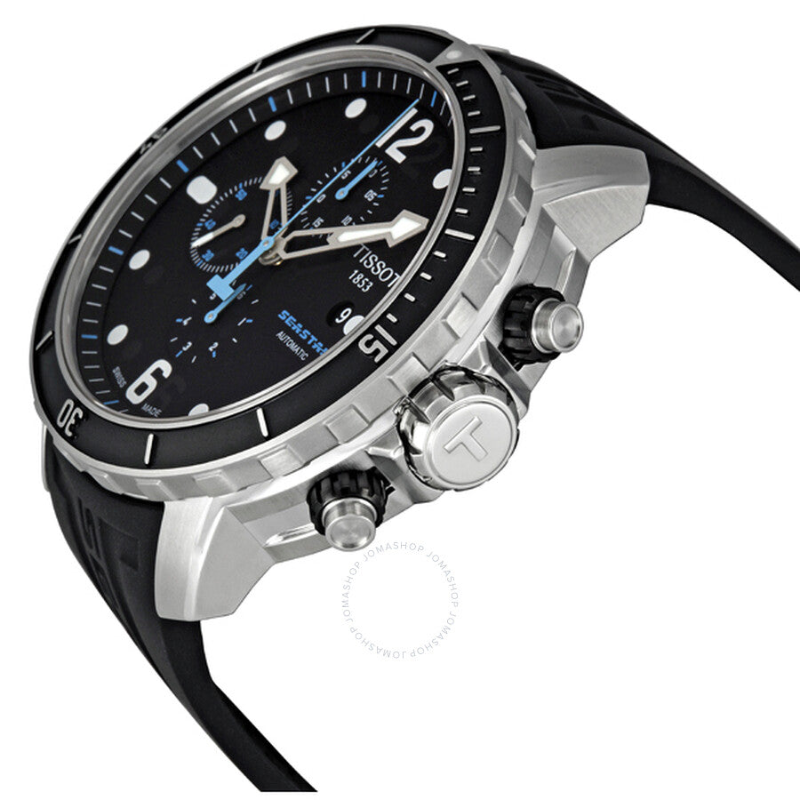 Tissot Seastar Chronograph Automatic Black Dial Men's Watch T0664271705700 - Dawson Watches #2