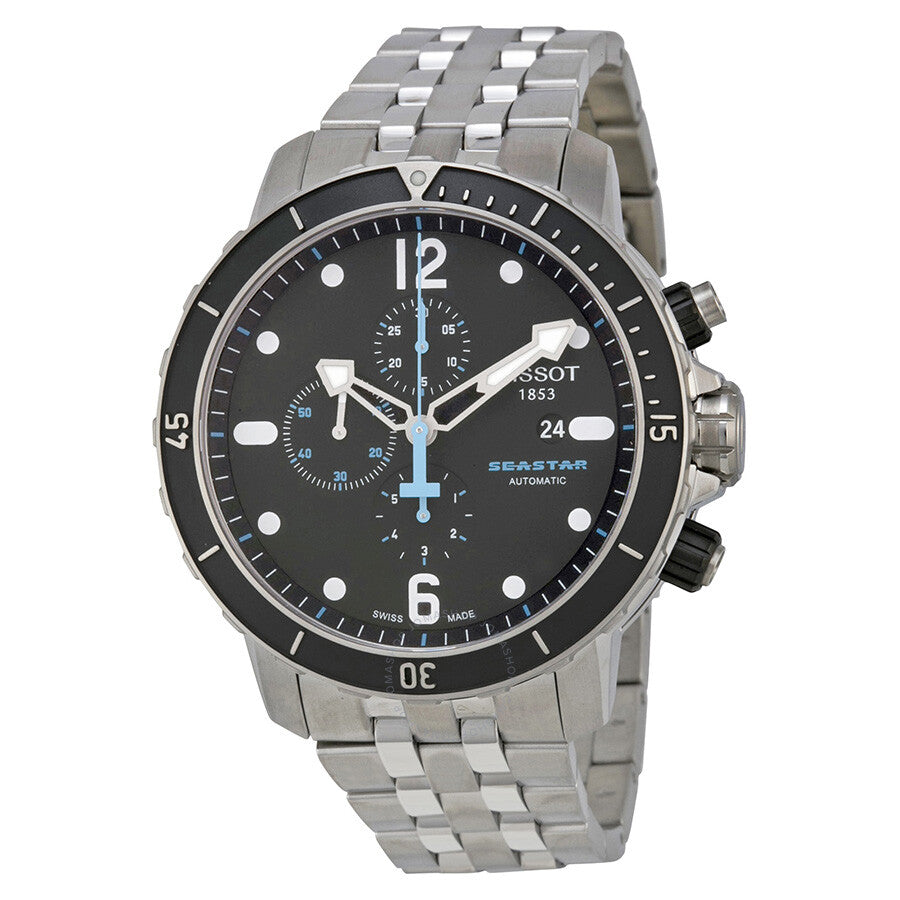 Tissot Seastar Chronograph Black Dial Men's Watch T0664271105700 - Dawson Watches