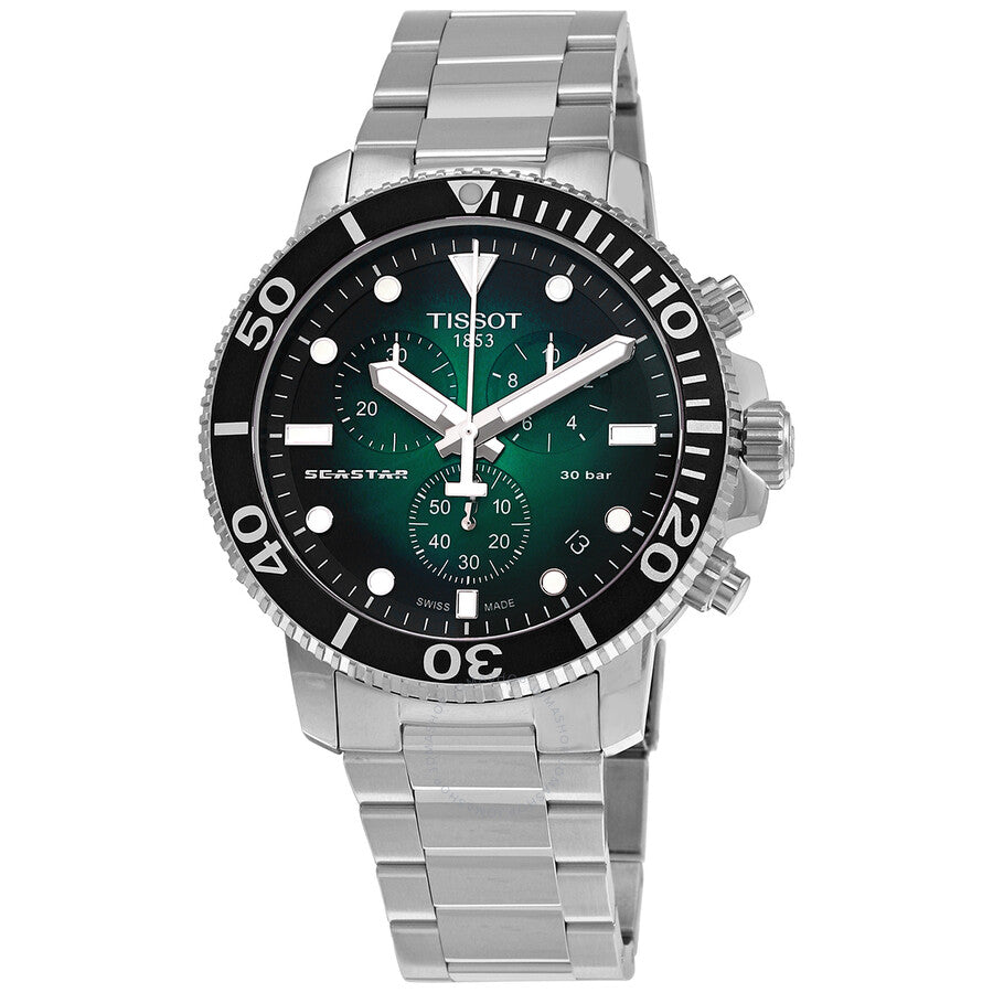 Tissot Seastar Chronograph Quartz Green Dial Men's Watch T120.417.11.091.01 - Dawson Watches